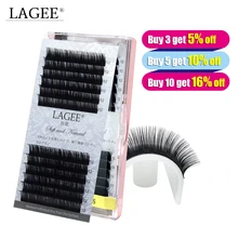 LAGEE ресницы для наращивания, искусственные норковые Индивидуальные ресницы, темно-Черные Накладные ресницы, мягкие натуральные инструменты для макияжа, линия nagaraku