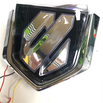 

For Alphard/ Vellfire Front center grid car logo luminous dual light follow-up water 16-2020 5D car logo lights for Toyota Alpha