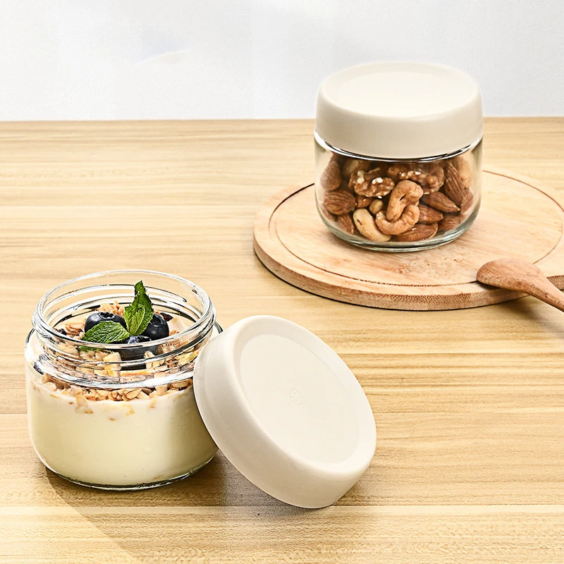 Glass Storage Jar Sealed Food Storage Container Household Multi-function Small Tea Cans Grains Candy Storage Salad Dessert Bowl 3