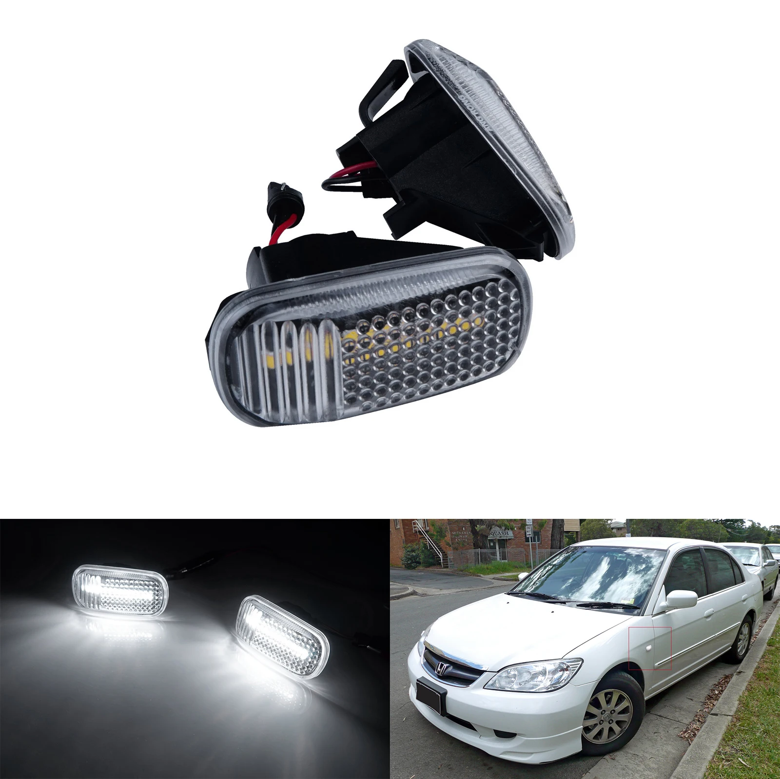 

ANGRONG 2x Canbus, белая фотография, прозрачные линзы для Honda Accord Civic Jazz FIT