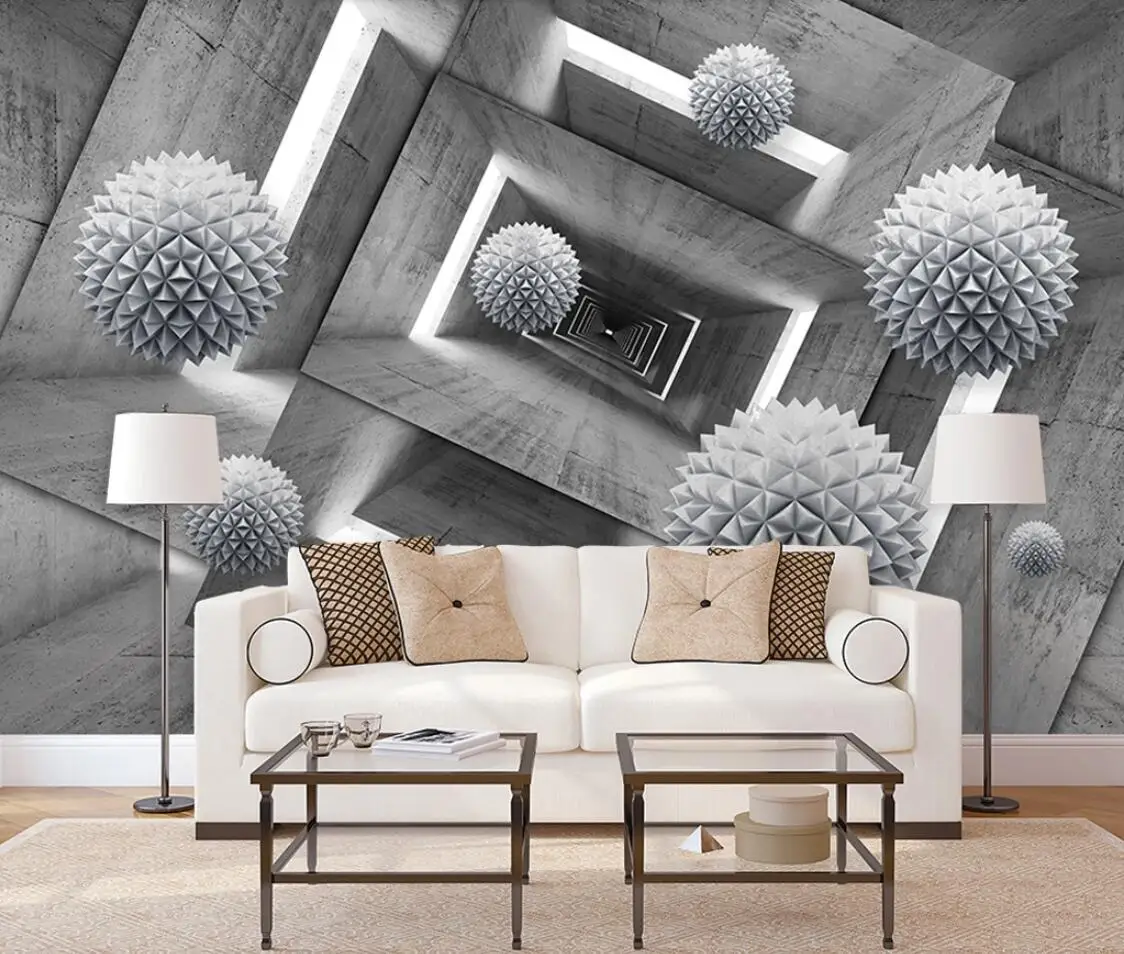 

Abstract Geometric Ball Wallpaper Mural for Living Room TV Backsplash 3d Stereo Wall Papers Home Decor Papel De Parede