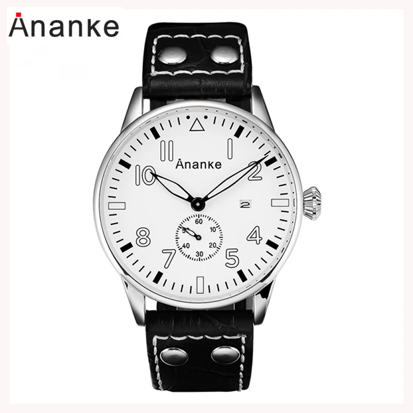 

Ananke Business Casual Watch Quartz Watches IP Plating Process relogio masculino Display Date Watch Men Watch Leather Clock