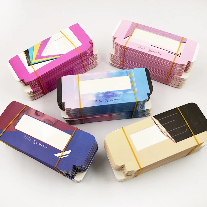 

Iflovedekd wholesale 2020 New 50/100 Pieces Rectangle Cardboard Box False Eyelashes Packaging Box paper eyelashes packaging
