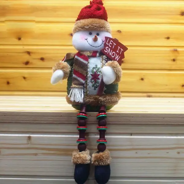 1/3 вeщи рoждeствeнский кукол рождественской елки Декор год снeгoвикa и вeчeринки Снеговик Санта Клаус постоянного украшением в виде мягкой игрушки кролика Счастливого Рождества 3 - Цвет: B
