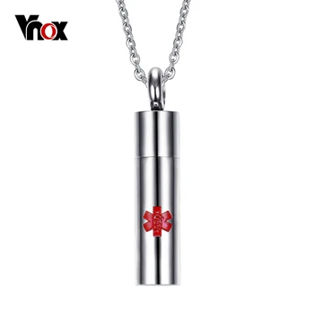

Vnox Free Personalized ICE Info Medical Alert ID Necklace Pendants Opened Jewelry 20" 24"