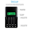 PALO 100% Original 4 Slots LCD display Smart battery Charger for AA AAA Rechargeable Battery 1.2V NI-MH NI-CD battery batteries ► Photo 3/6