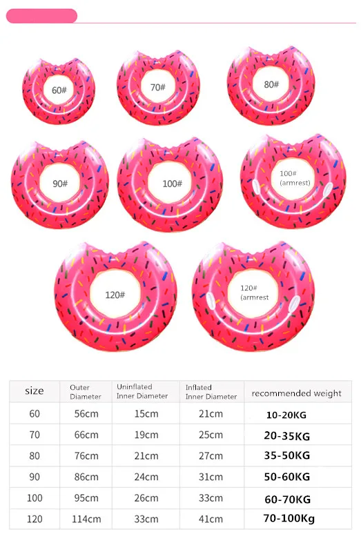 Летние Новые надувные кольца для плавания в форме пончика утолщенные большие