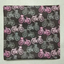 50x105 см Королевский Серый Розовый с принтом в виде велосипеда хлопчатобумажная ткань для велосипеда пэчворк DIY Sedwing одежда Платья вечерние украшения для дома