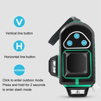

8 Lines Laser Level Self Leveling Green Beam Cross Line Lasers Tile Ceiling Floor Wall Rotary Laser Alignment Laser Levels Tool