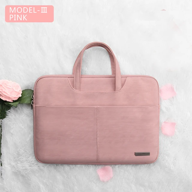 Laptop Bag 13.3 15.6 14 inch Waterproof Notebook Bag Sleeve For Macbook Case M1 Air Pro 13 15 Huawei Shoulder Handbag Briefcase PINK 3