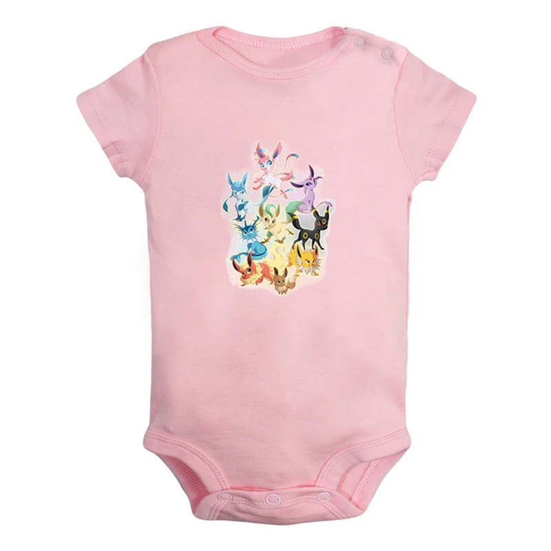 Милый Покемон Umbreon Charmander Bulbasaur покебол Сквиртл новорожденных мальчиков девочек наряды комбинезон младенческой Боди Одежда - Цвет: JcBaby1265PD