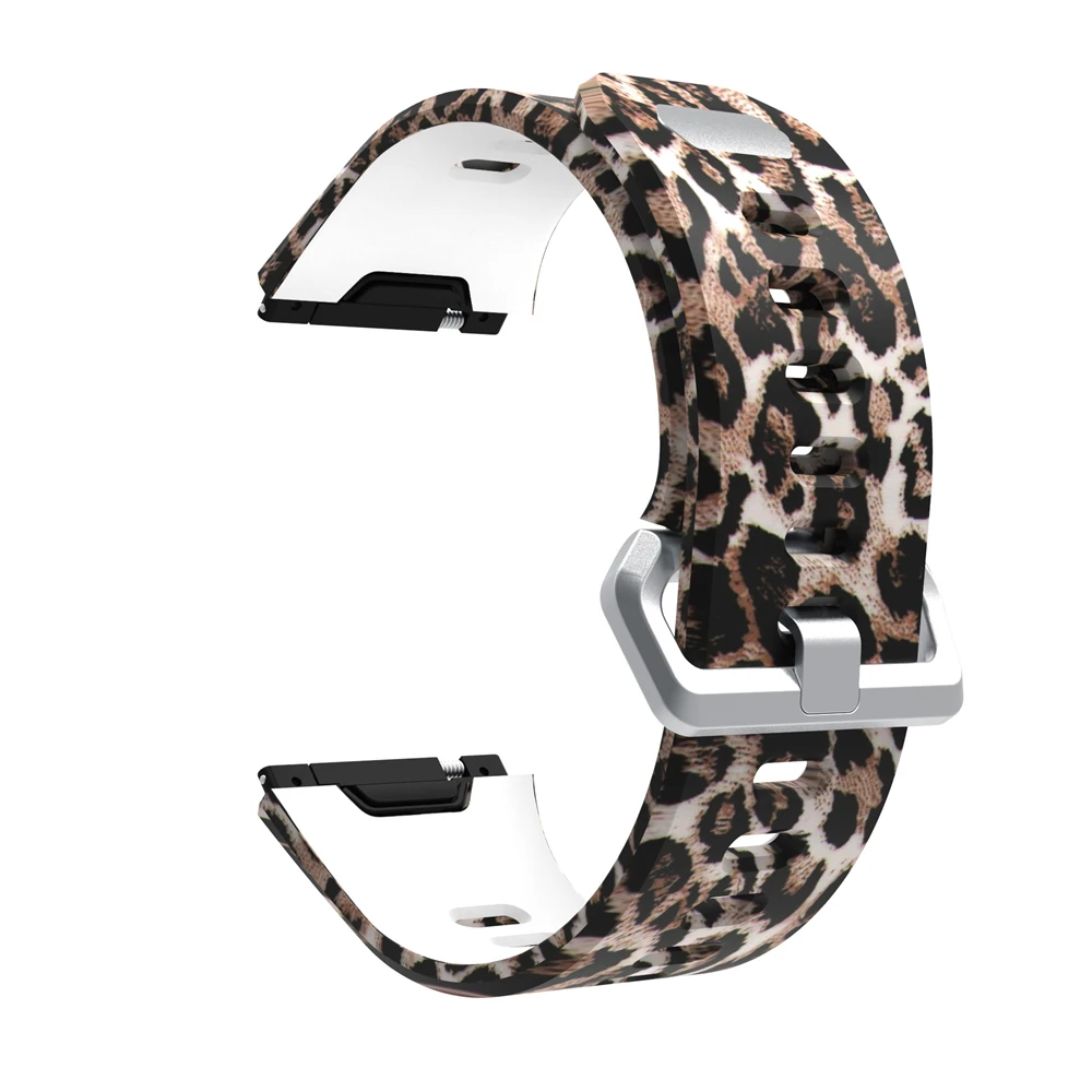 Brown leopard Yayuu силиконовый ремешок на запястье с принтом, совместимый для Fitbit, Ионные Спортивные часы, Регулируемый Браслет для Fitbit, ионные - Цвет: Brown leopard