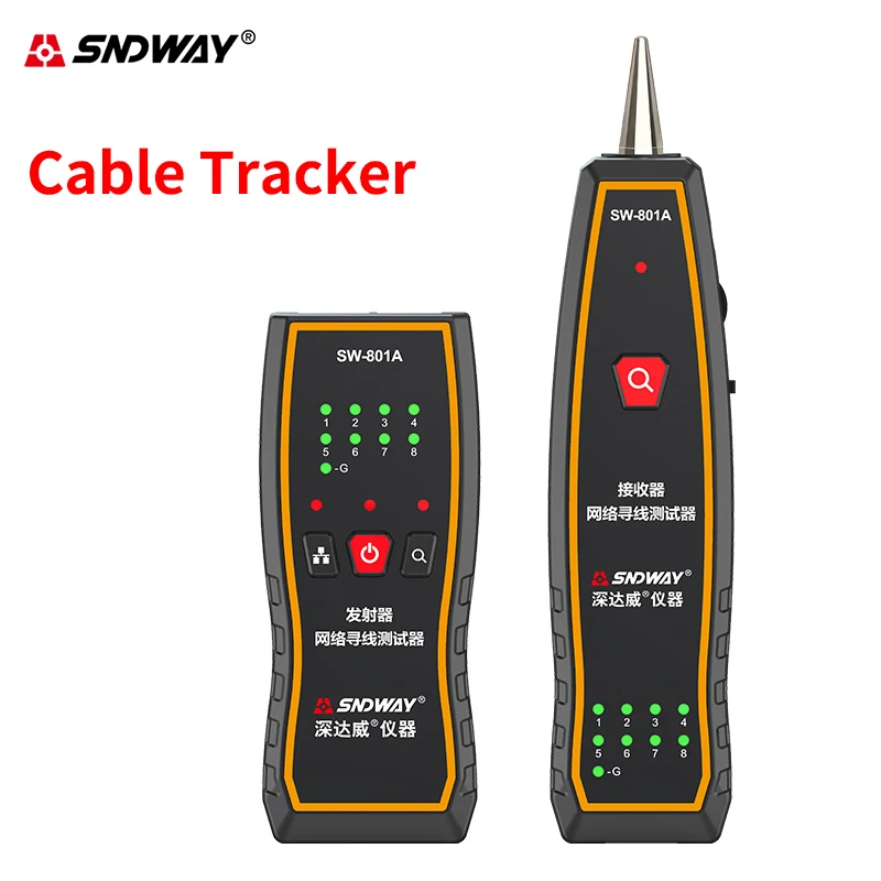

SNDWAY New Handheld Network Cable Tracker RJ45 Tester Lan Cable Finder RJ11 Locator Ethernet Wire Tracker Line Sequence Indicato