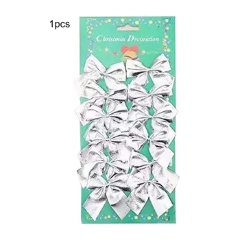 

12pcs/lot Christmas Tree Gold Silver Red Colors Christmas Home Party Decoration New Year's Bow Xmas Bows Big Sale