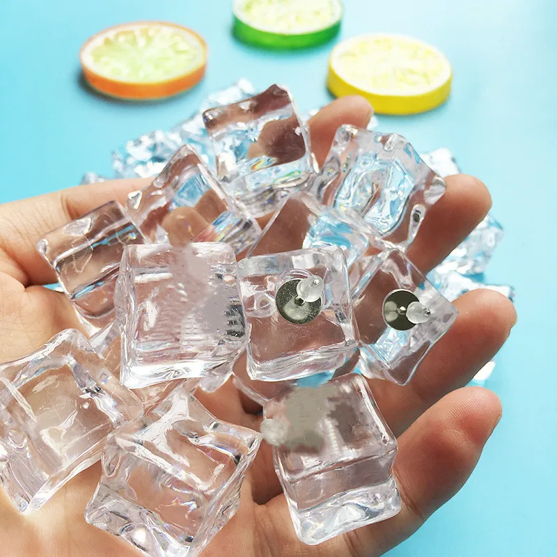 Ледяная кубическая серьга ручной работы Фанни серьги гвоздики для женщин мужчин взрыв предотвратить аллергию ювелирные изделия подарок Прозрачный Простой