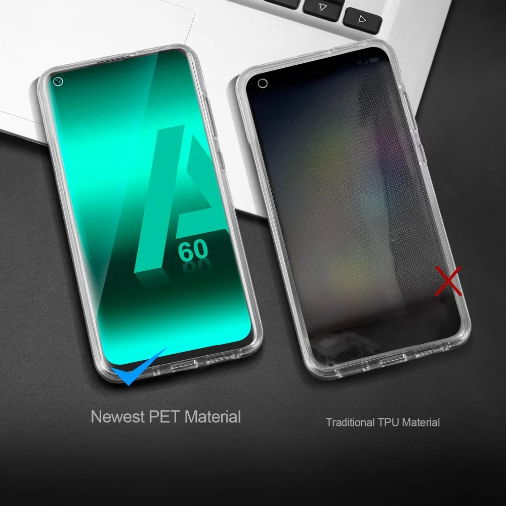 Case for Samsung Galaxy A70 A60 A50 A40 A30 A20 A10 Cover 360 Full Protect Silicone Clear 2 in1 PC Case for Samsung M10 M20 M30 (7)