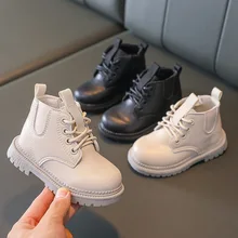 

2021 New Winter Children Shoes PU Leather Waterproof Martin Boots Kids Snow Boots Brand Girls Boys Rubber Boots Fashion Sneakers