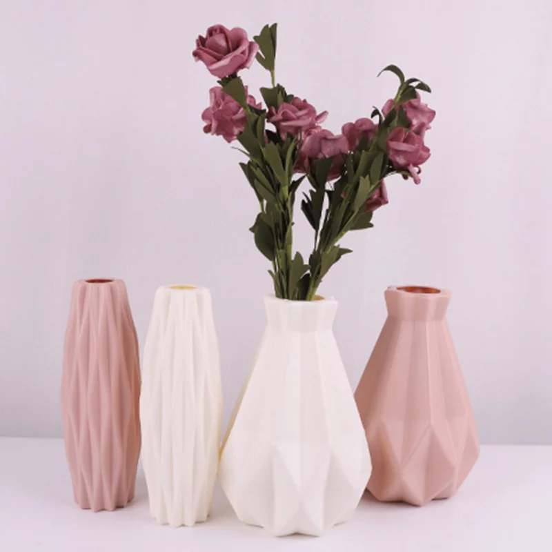 Пластиковая ваза белый имитация керамический цветочный горшок Цветочная корзина для декора; ваза с цветами украшение дома скандинавские украшения