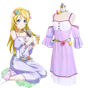 

Anime Love Live School Idol Project Cosplay Ellie Eri Ayase Incredible Chiffon Slip Dress Cosplay Costume Halloween Party Women