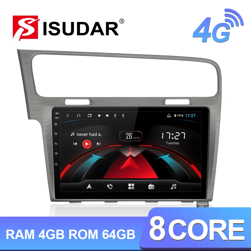 Isudar H53 4G Android 1 Din Авто Радио для VW/Volkswagen/Golf 7 Автомобильный мультимедийный 8 Core ram 4 Гб