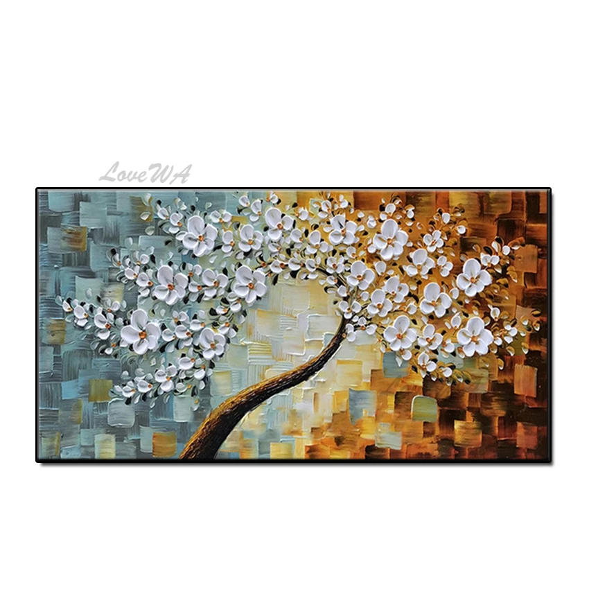 

Palette Knife Flower Oil Painting 100% Handmade Abstract Flower Art Wall Pictures Canvas Oil Paintings Large Size For Bedroom
