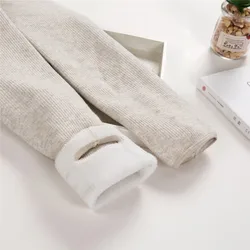 Fakuntn outono/inverno mulheres mais veludo grosso leggings alta qualidade moda confortável calças legging casual cor sólida