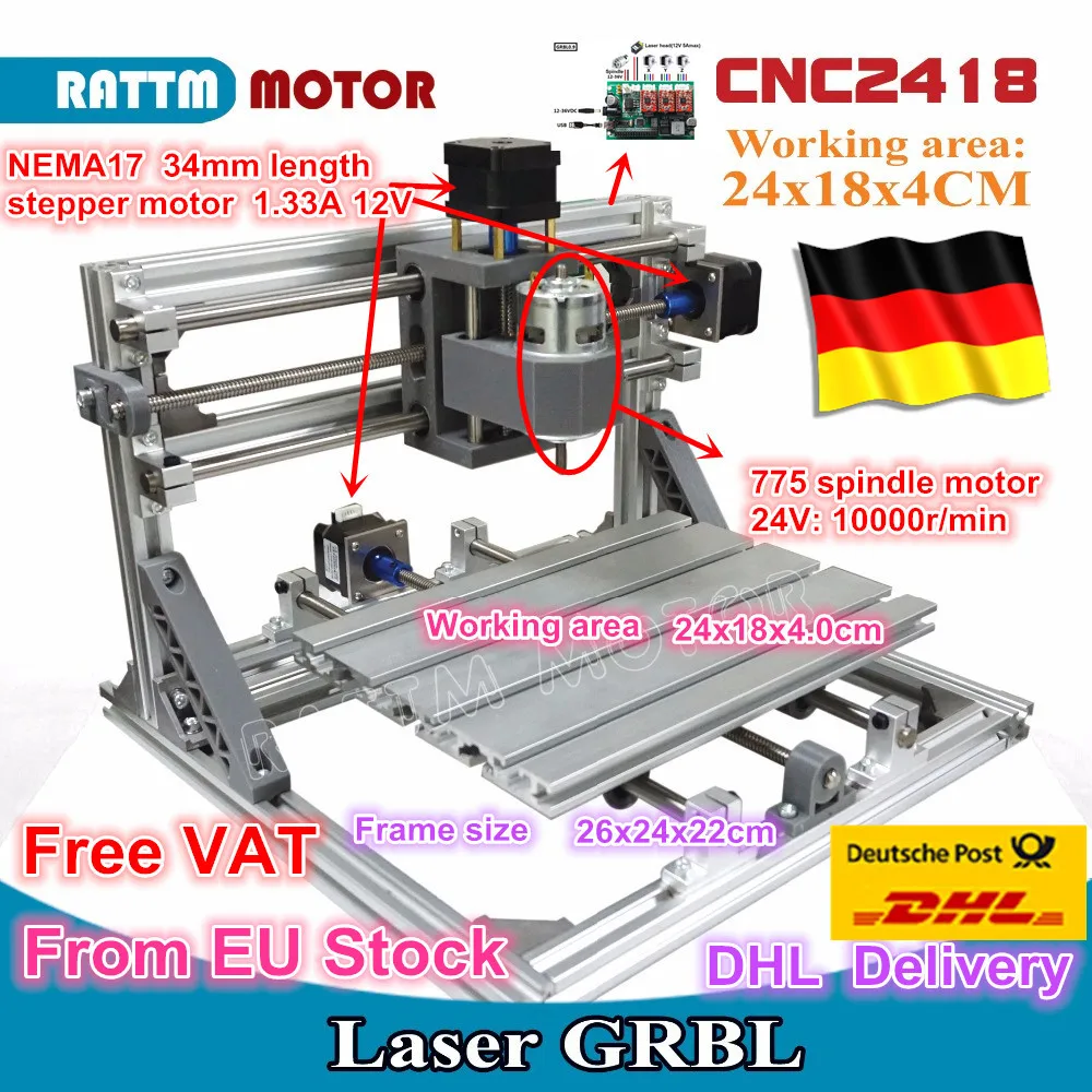 CNC 2418 GRBL управления Diy ЧПУ машина Рабочая зона 24x18x4 0 см 3 оси Pcb ПВХ фрезерный станок