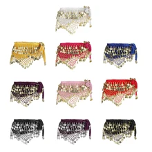 Танец живота костюм бисером кисточкой монеты хип шарф поясная цепь для женщин девочек