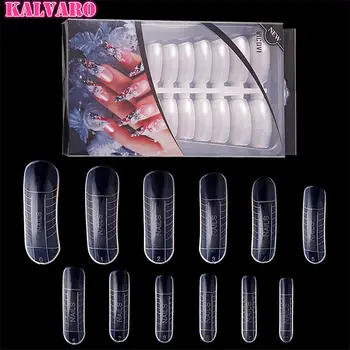

Kalvaro 240 Pcs Quick Building Poly Gel Mold Tips Nail Dual Forms Finger Extension Fake Nails Art UV Gel Polish Polygel Tools