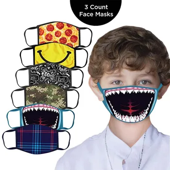 

Drop/ship 3PC Kids Printed Masks Washable And Reusable Masks Reusable Printed Mask mascarillas lavables