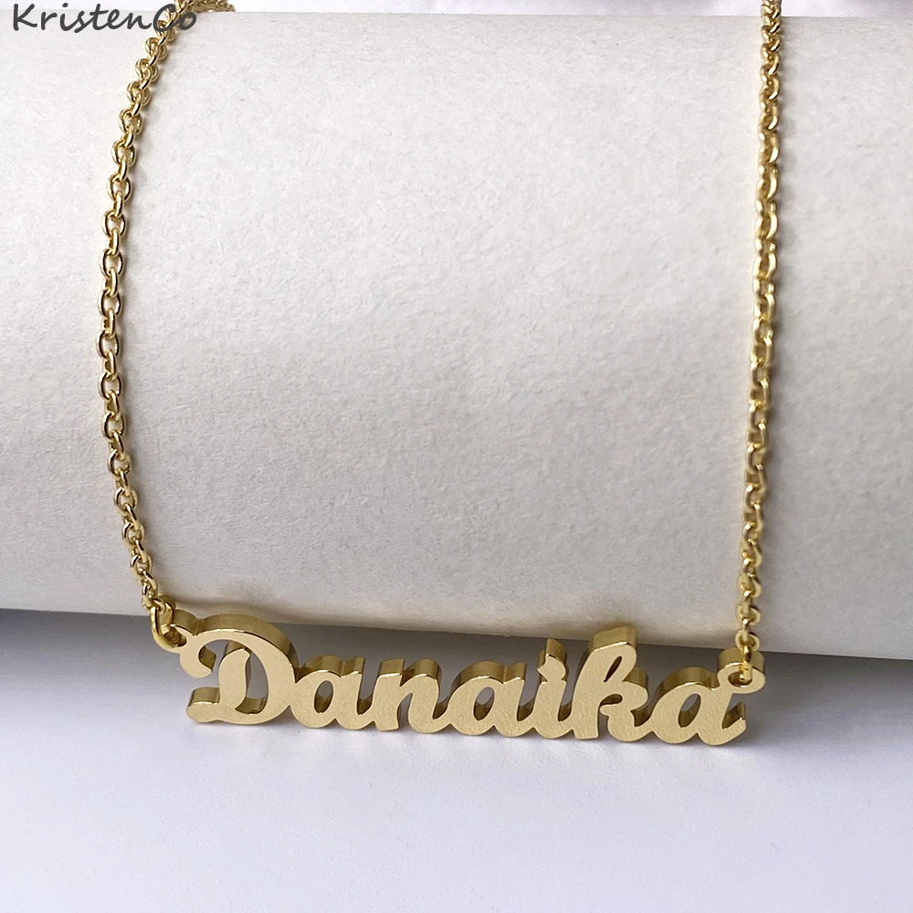 

Personalized Jewelry Custom Name Necklace Custom Old English Letter Stainless Steel Necklace Women Jewelry Customized Necklace