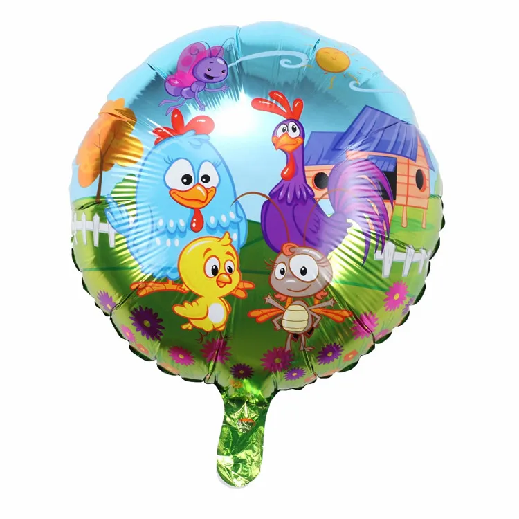 50 шт. 18 дюймов круглый мультяшный алюминиевый гелиевый воздушный шар покрытый фольгой фермерская тематика детский праздничный план декоративные шары