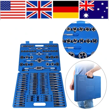 

VGEBY 110Pcs M2-M18 Heavy Duty Hand Tool Kit Screw Nut Thread Taps Dies+ Wrench Handle Thread Screw Taps Tool Set High Quality