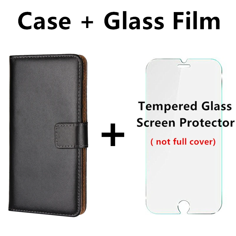 Black add Glass Film Чехол Премиум PU кожаный флип чехол для Huawei Honor 9/чехол для Huawei Honor 9 Lite кошелек чехол для телефона GG - Цвет: Black add Glass Film