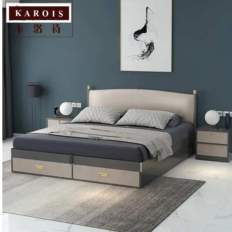 Karois260 Nordic Light Luxury Style Solid Wood Bed Master Bedroom Small Apartment Modern Simple High Box Storage Bed Aliexpress