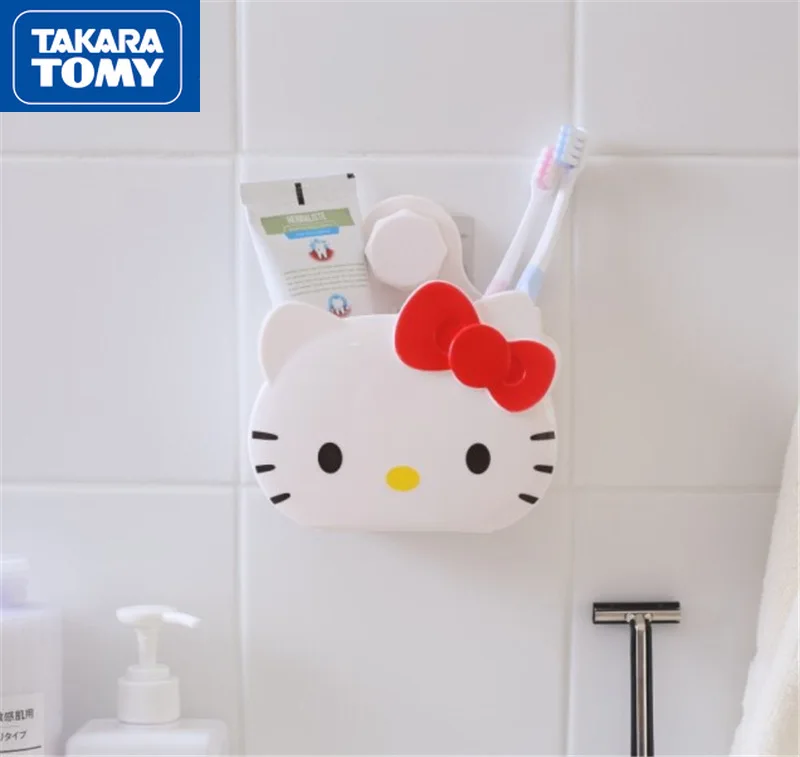 TAKARA TOMY Creative Cartoon Hello Kitty Multifunctional Toothbrush Holder Cute Bathroom Shelf Storage Box 6 TAKARA TOMY Creative Cartoon Hello Kitty Multifunctional Toothbrush Holder Cute Bathroom Shelf Storage Box 6