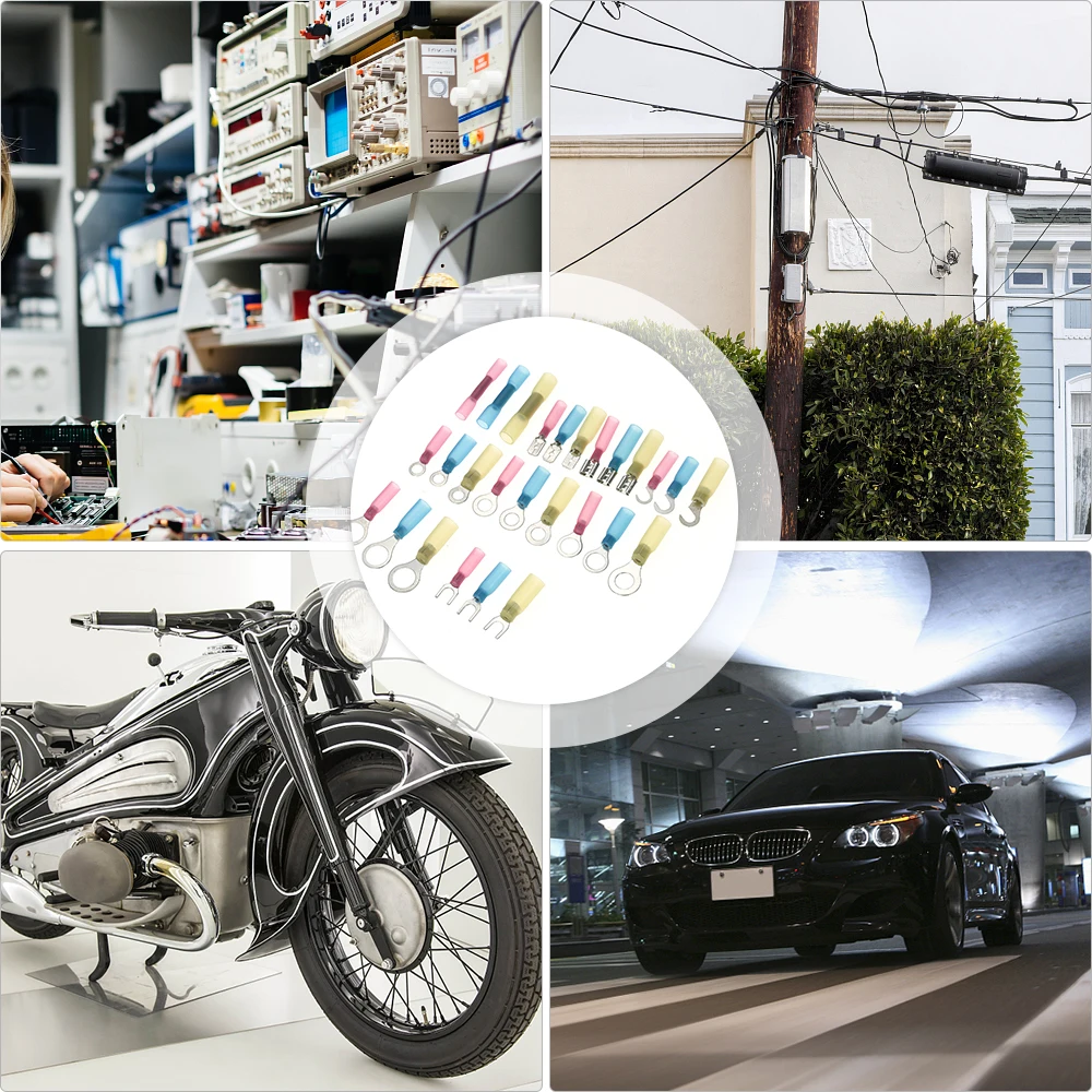 

540pcs Heat Shrink Wire Connectors Electrical Terminals Kit Marine Automotive Crimp Connector Assortment Ring Fork Hook Spade