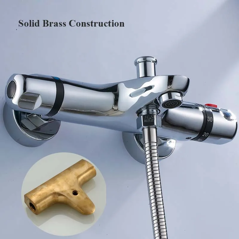 Bathroom Faucet Bathroom Shower Faucet Set Thermostatic Mixing Valve Reversed Inlets Thermostatic Bath Shower Faucet