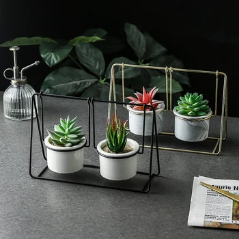 

Swing Flower Pot, Non-perforated Flower Pot, Wrought Iron Flower Pot Ceramic Flower Pot Artificial Flower Pot Desktop Flower Pot
