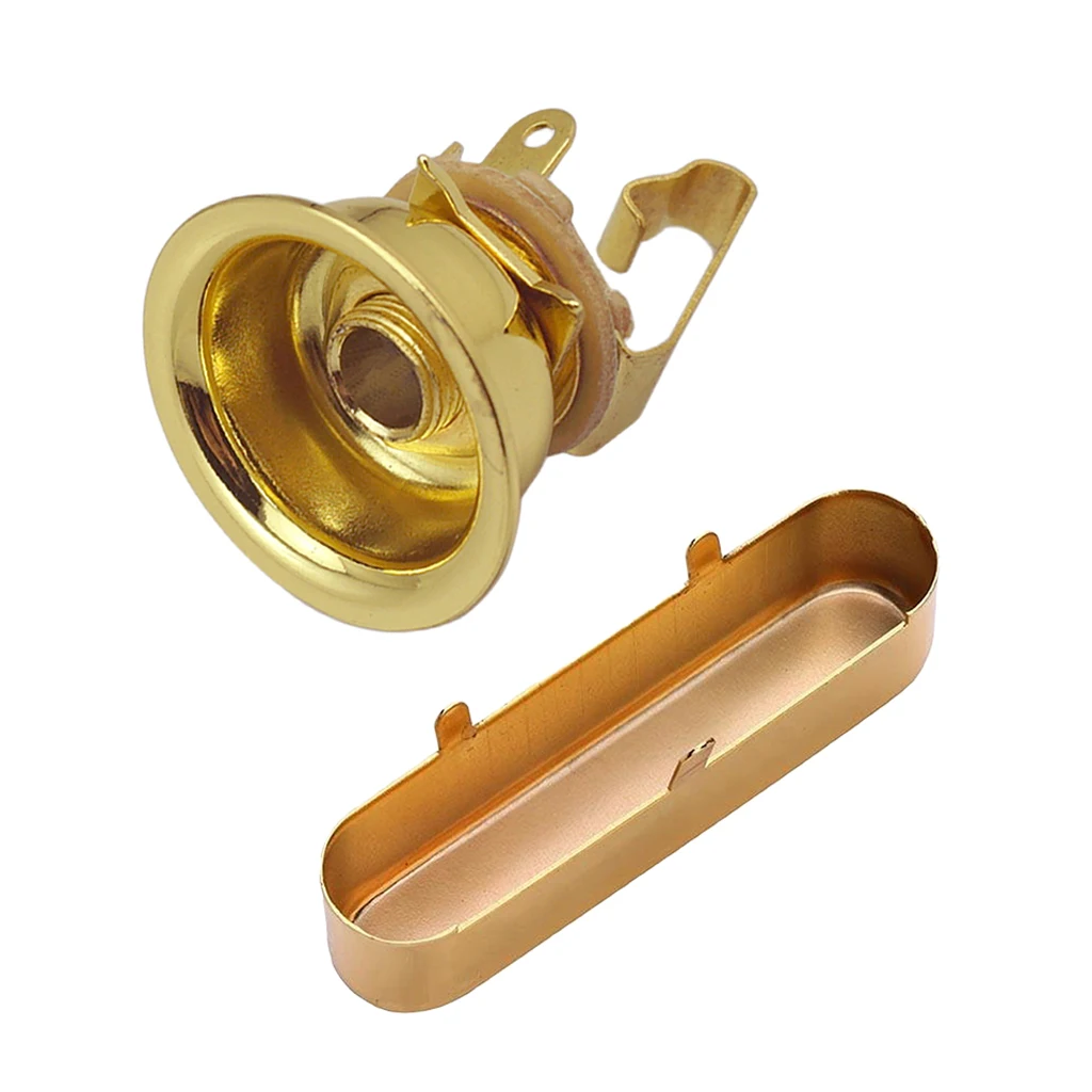 1/4inch Mono Output Jack Socket with Cover for Telecaster Electric Guitar