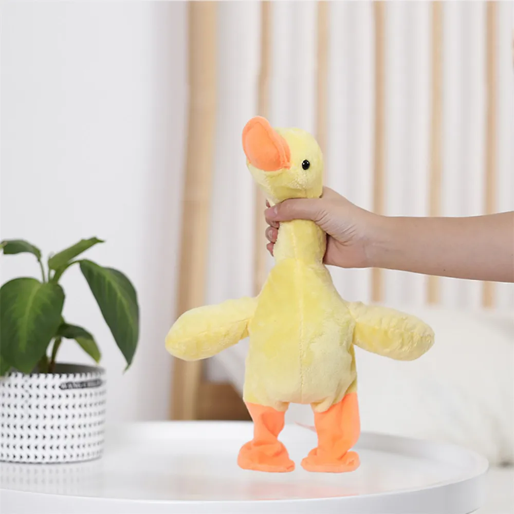 Électrique marche son en peluche canard jouets canard poupée jaune canard en peluche jouet