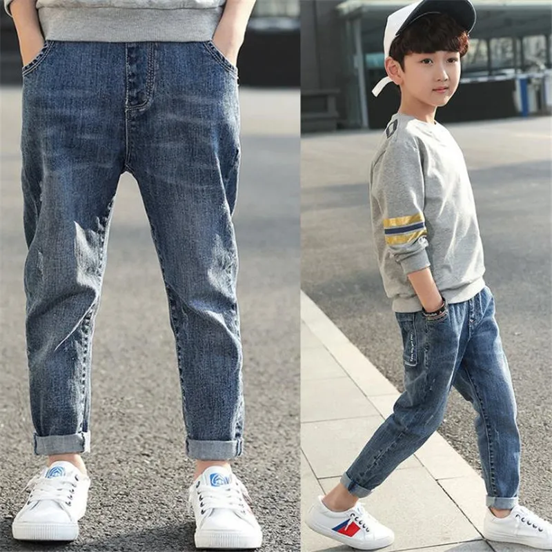 Качественные штаны для мальчиков детские синие джинсы Повседневная одежда повседневные джинсы для мальчиков, детские джинсы для маленьких мальчиков джинсовые штаны Enfant Pantalones
