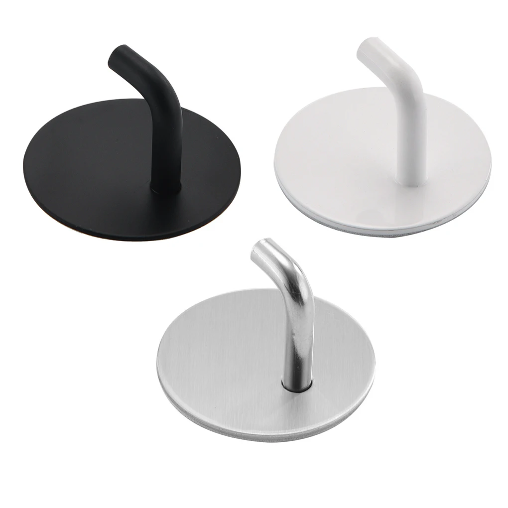 Wall Holder 304 Stainless Steel Wall Hook Self-adhesive Towel Key Umbrella Hanger for Kitchen Bathroom