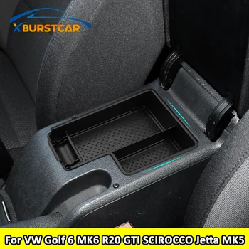 

Central Armrest Storage Box for VW Golf 6 MK6 R20 GTI SCIROCCO Jetta MK5 Central Armrest Storage Box Container Holder Tray