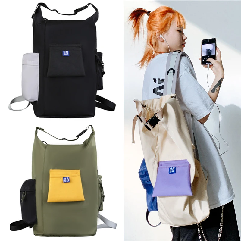 Womens Backpack School-Bag White Large-Capacity Youth Trend Personality Unique Unisex