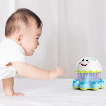 

Baby Electronic Jellyfish Shape Light Music Story Telling Educational Infant Toy Intelligent Robot with Universal Wheel