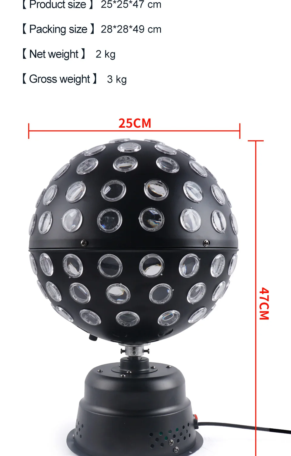 9 Color Rotating Magic Ball Light DMX512 Stage Light DJ Laser Light Sound Contro