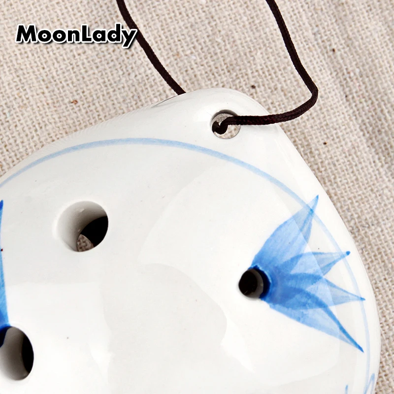  2 Colors Ocarina 6 Hole Painting Small Ocarina Alto C Tone Beginner Ocarina Tourist Souvenir Teachi - 4000402184437