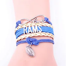 10 шт./лот) Бесконечные браслеты футбол Шарм ручной работы веревочный кожаный бласлет браслеты для женщин мужчин ювелирные изделия на заказ