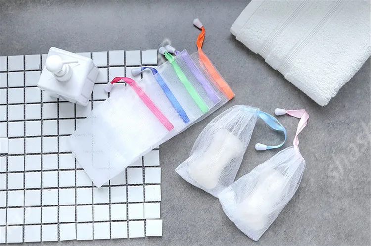 

Soap Foaming Dual-Layer Mesh Drawstring Bag Bubble Foam Net Body Cleaning